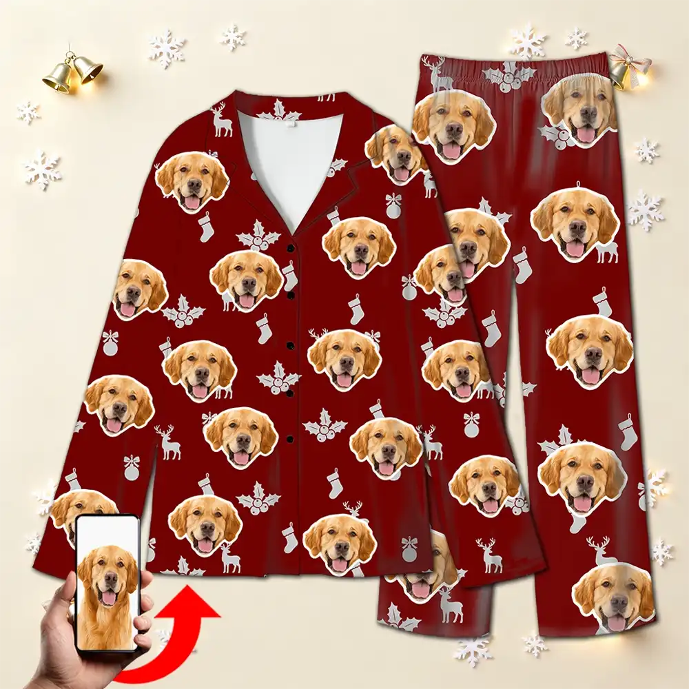Custom Christmas Pajamas with Family Photo – Matching Holiday Set