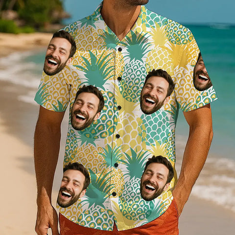 Camisa hawaiana con cara personalizada: camisa tropical personalizada para hombre y mujer 