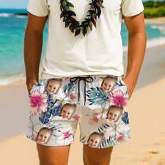 Pantalones cortos hawaianos con foto personalizada: un divertido regalo de verano 