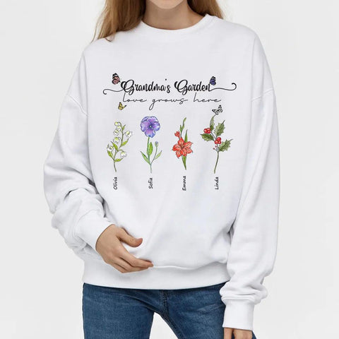 Sudadera "El Jardín de la Abuela", Sudadera Personalizada para la Abuela, Regalo para la Abuela, Regalo Personalizado 