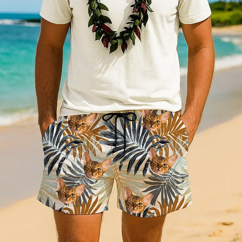 Personalized Face Shorts – Bold Tropical Design for Summer Fun