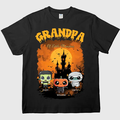 Personalized Family Halloween T-Shirt ，sweatshirts, hoodies– Cute Little Monster Design, Unisex Gift for Grandpa & Grandma