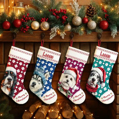 Custom Dog Breed Christmas Stocking – Personalized with Dog Name, Choose from 30+ Breeds