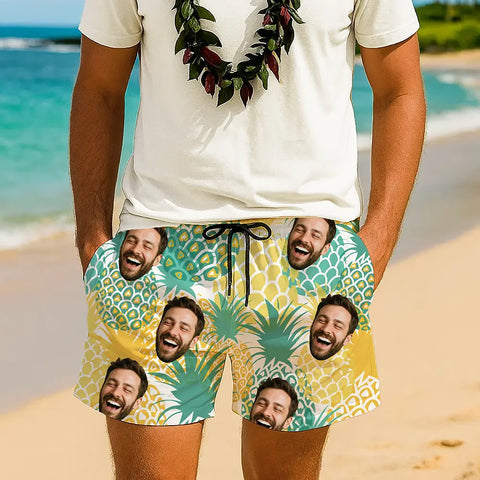 Custom Face Hawaiian Shorts – Personalized Tropical Shirt for Men & Women