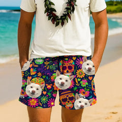 Pantalones cortos hawaianos con cara personalizada: personalizados para la diversión del verano