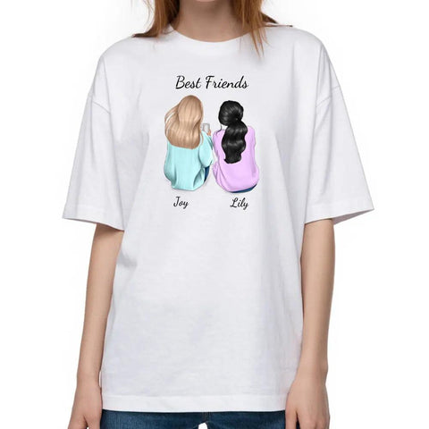 Besties Forever - T-shirt unisexe personnalisé, t-shirt premium, sweat à capuche - Cadeau d'anniversaire pour meilleure amie 
