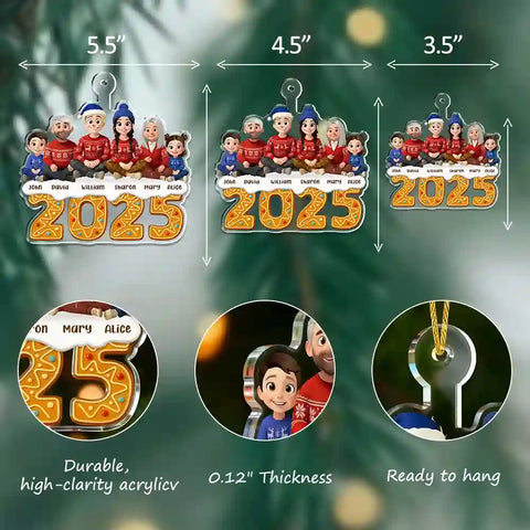 Personalized Acrylic Christmas Ornament – Custom Family & Pet Gift, Gingerbread-Themed Holiday Keepsake