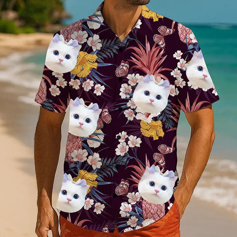 Camisa hawaiana personalizada con tu foto: un regalo divertido y personalizado para tus vacaciones. 