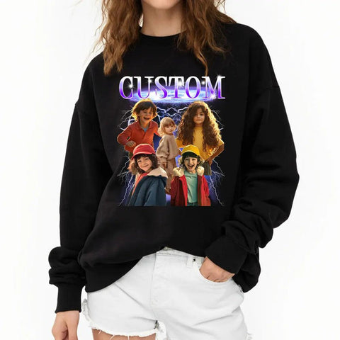 T-shirt rétro unisexe personnalisé avec photo, sweat à capuche, sweat-shirt - Cadeau pour les membres de la famille, les propriétaires d'animaux et les amis