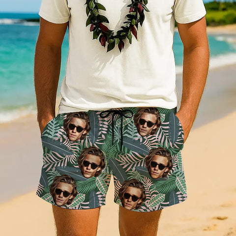 Personalized Tropical Shorts – Your Face, Your Summer Look