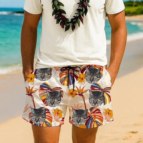 Custom Face Hawaiian Shorts – Funny Personalized Summer Gift