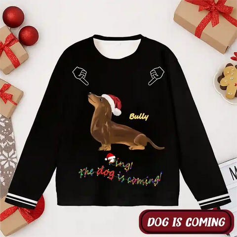 Custom Dog Christmas Ugly Sweater – Personalized Holiday Sweatshirt with Pet Photo, Multiple Dog Prints Available, Perfect Gift for Pet Lovers