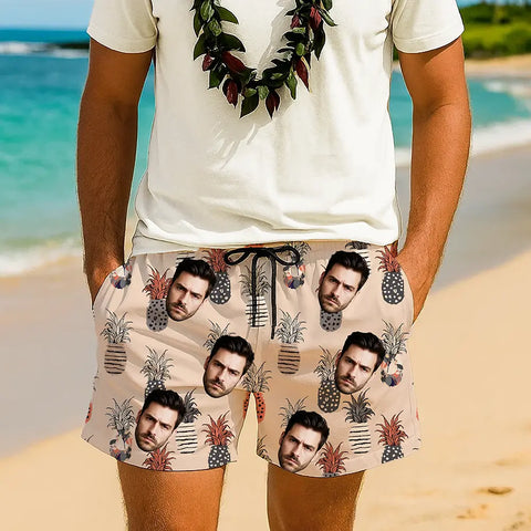 Custom Face Hawaiian Shorts – Turn Heads This Summer
