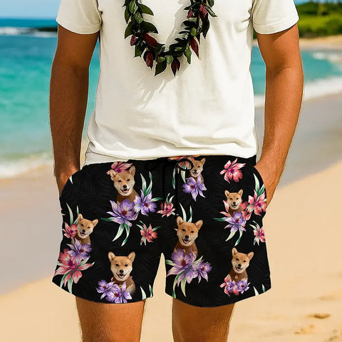 Personalized Tropical Print Shorts – Your Face, Your Island Style
