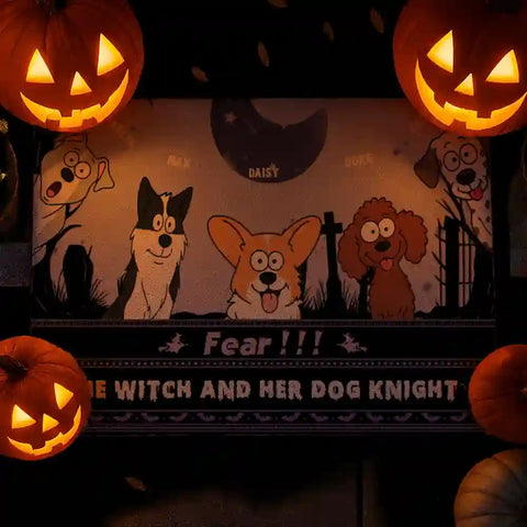 Personalized Haunted Dog Welcome Mat – Custom Pet Name & Design