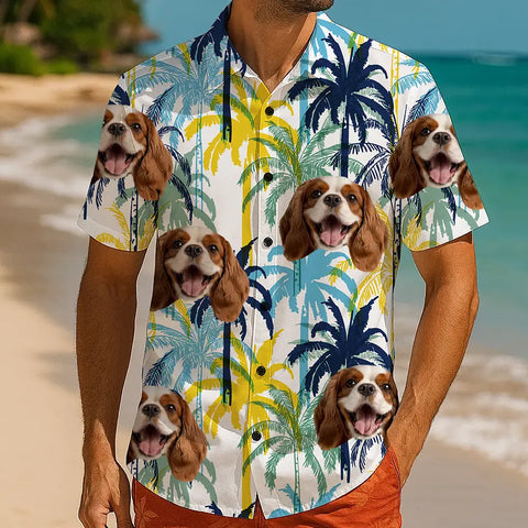 Personalized Face Shirt – Custom Tropical Summer Shirt with Your Photo