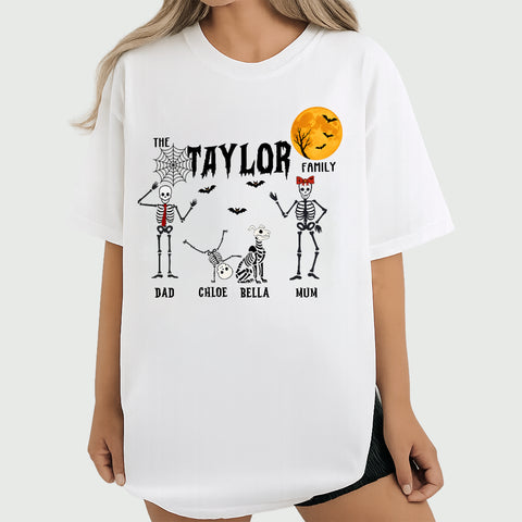 Personalized Halloween Skeleton family T-Shirts, Sweatshirts & Hoodies – Custom Names & Last Name