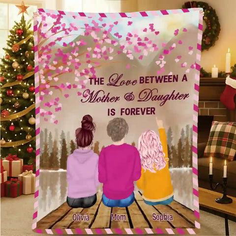 Personalized Family Blanket for Mom – Custom Mother & Daughters Names, Sentimental Gift