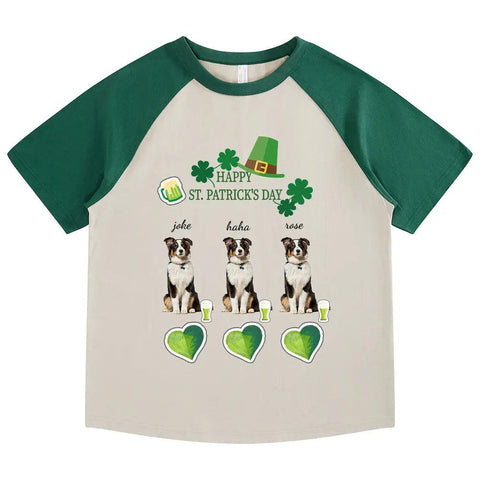 Camiseta personalizada con foto de perro y trébol para el Día de San Patricio 02