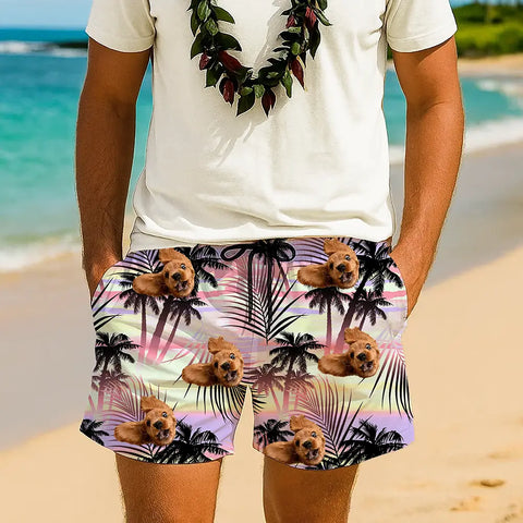 Custom Face Shorts – Bold Hawaiian Style for Summer Fun