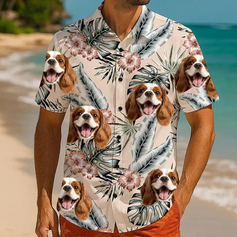 Camisa hawaiana con cara personalizada: un regalo divertido y tropical para la playa 