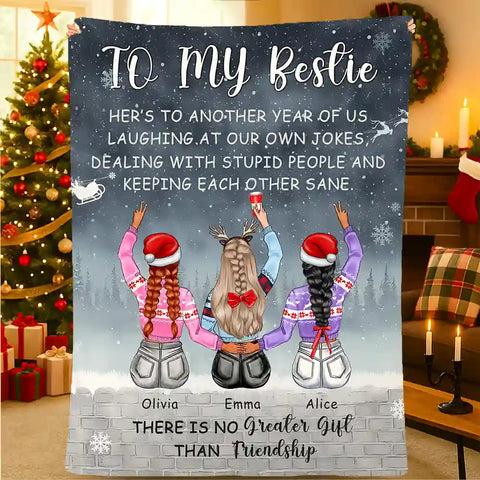 "Another Year Together" Personalized Girlfriend Blanket - A Customized Gift for a Friend or Sister