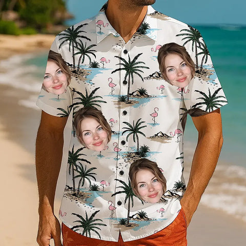 Funny Face Hawaiian Shirt – Personalized Tropical Beachwear Gift