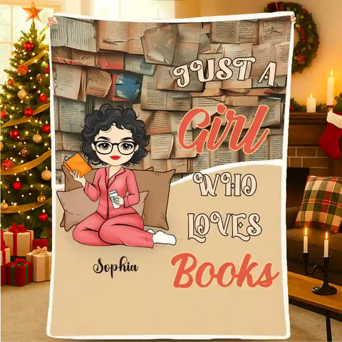 Custom Name Book Lover Blanket – Cozy Reading Throw for Bedroom or Library