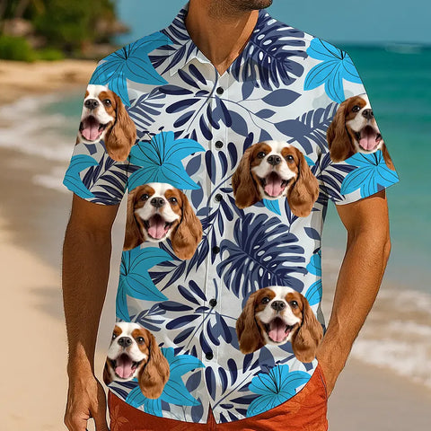 Camisa hawaiana con cara divertida: ropa de playa personalizada para el verano 
