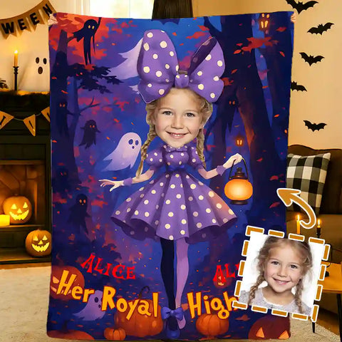 Custom Enchanted Forest Princess Photo Blanket – Personalized With Your Portrait