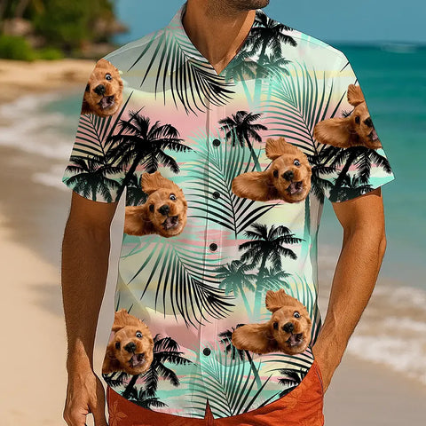 Custom Face Shirt – Bold Hawaiian Style for Summer Fun