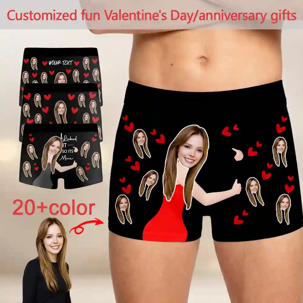 Personalized Face Boxers for Him – Custom Photo Underwear, Wedding, Anniversary & Birthday Gift for Husband or Boyfriend