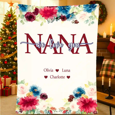 Personalized Nana Blanket – Meaningful Gift from Grandchildren for Mother’s Day or Birthday or Christmas