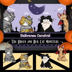 Personalized Haunted Cat Welcome Mat – Custom Pet Name & Design