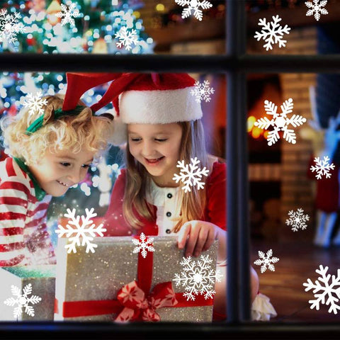 Christmas Window Clings 135Pcs – Snowflakes Static Stickers for Xmas Decor