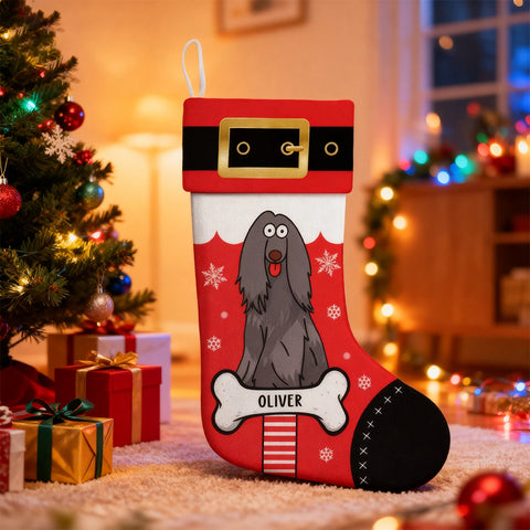 Custom Pet Christmas Stockings - Cartoon Dog Pattern Gifts