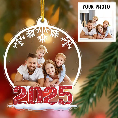 Personalized Christmas gift family snowball photo acrylic decoration