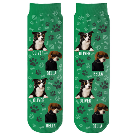 Personalized Christmas Socks with Pet Photo and Name