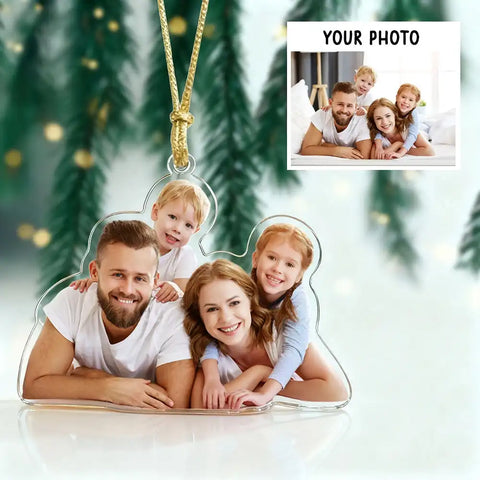 Personalized Acrylic Christmas Ornament with Custom Family Photo