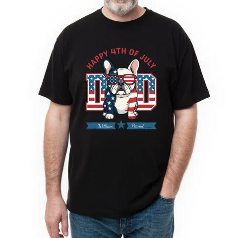 Cadeau de la fête de l'indépendance pour papa chien - T-shirts, sweats à capuche et sweatshirts personnalisés pour la famille 