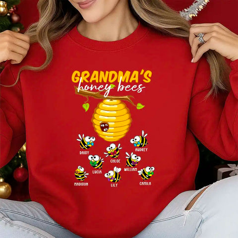 Personalized Grandma’s Honey Bees Sweatshirt with Kids’ Names