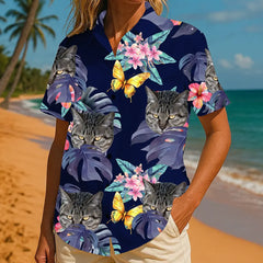 Camisa hawaiana personalizada con cara de mascota: ¡Diseñada para disfrutar del sol y la diversión! 