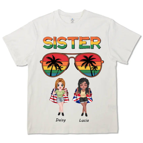 Drapeau national personnalisé, t-shirts en coton personnalisés, sweats à capuche, sweatshirts, cadeaux pour sœurs