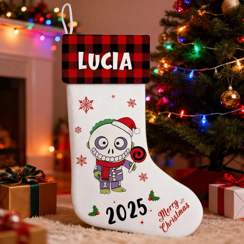 Personalized Christmas Stockings with Cartoon Characters - Gifts with Custom Names for Kids