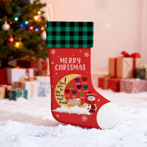 Personalized Grandma Christmas Stocking – I Love You to the Moon and Back