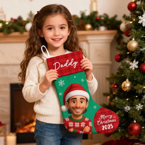 Personalized Photo Christmas Stockings - Christmas Gifts for Mom, Dad, Siblings, Kids