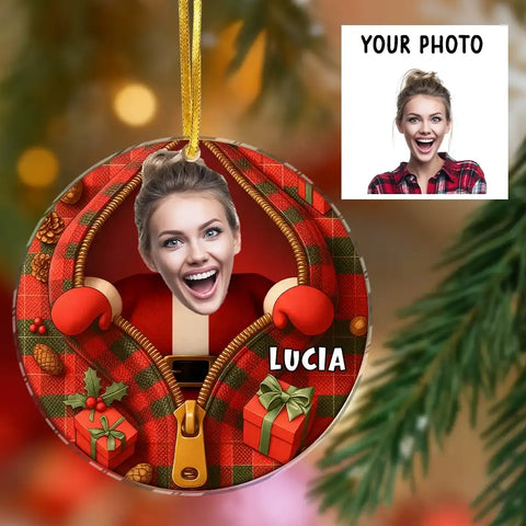 Custom Face Christmas Acrylic Ornament Holiday Personalized Gift
