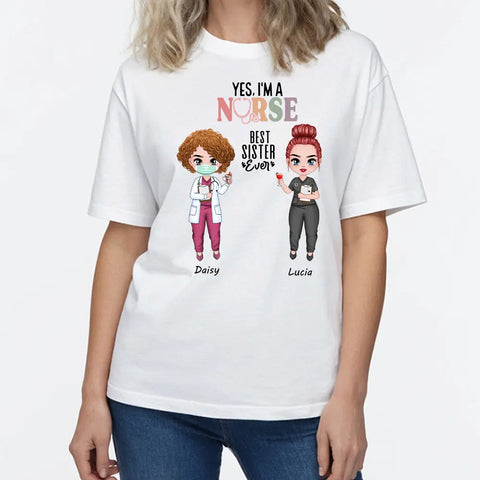 Meilleure sœur, t-shirt personnalisé en coton premium, sweats à capuche et sweat-shirts - Cadeaux pour amies infirmières