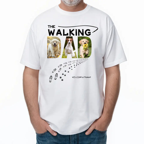 T-shirts, sweats à capuche et sweatshirts personnalisés avec photo de chien « The Walking Dad » 