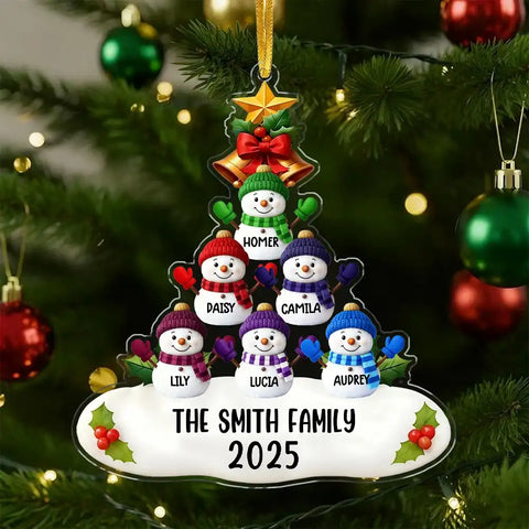 Personalized Snowman Family Acrylic Christmas Gift